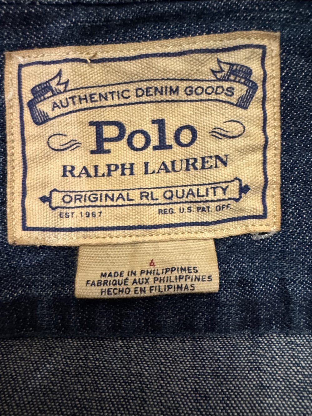 Ralph Lauren Necktie Denim Shirt | Size 4 - Picture 2 of 7